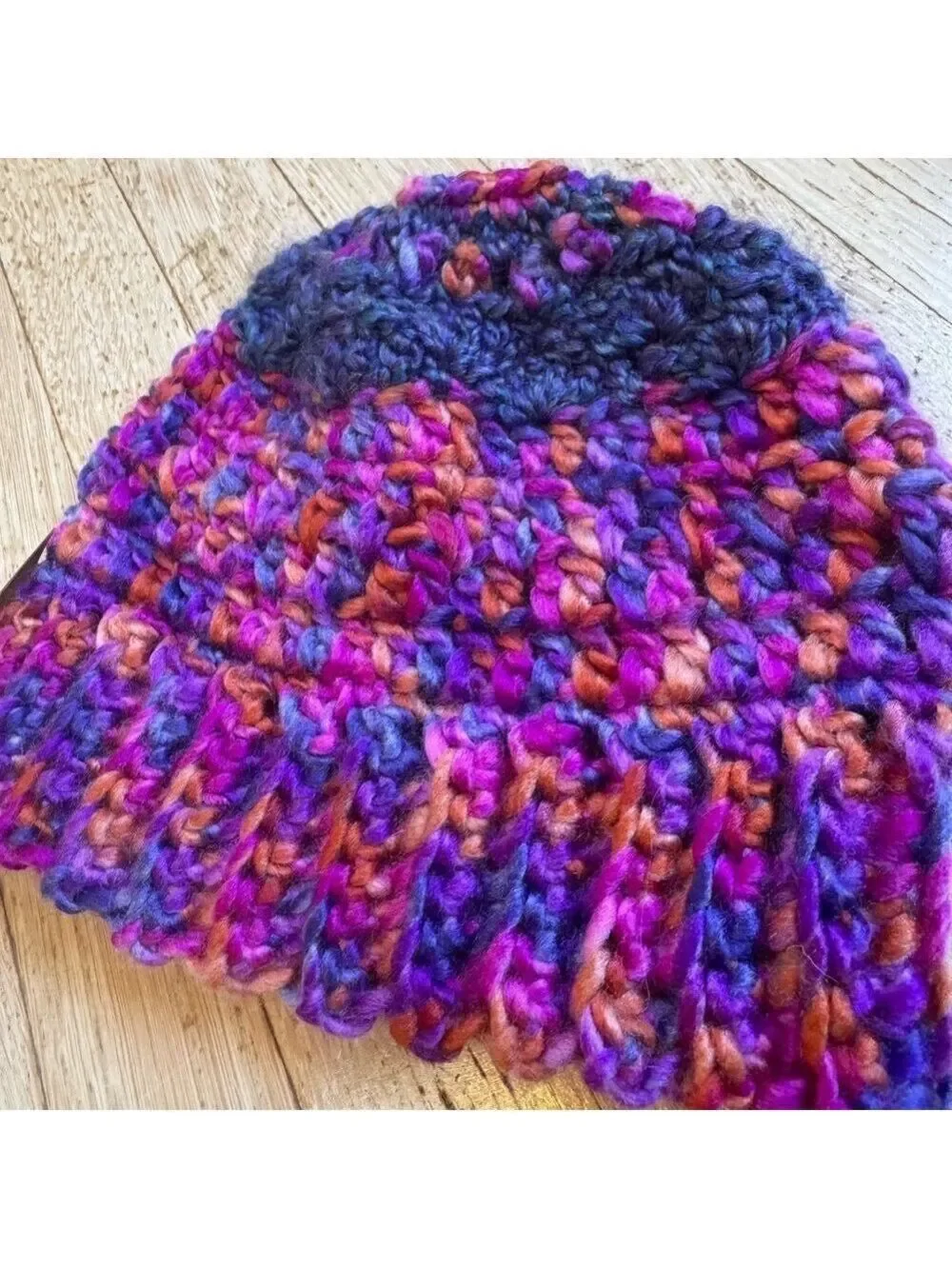 *NWT* HANDMADE Crochet Beanie with Ponytail Hole